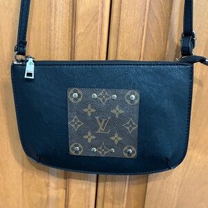 LV patch Black and Brown Crossbody Bag